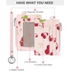 image:imageBOSTANTEN Small Wallet For Women RFID Leather Credit Card Holder Slim Wristlet Keychain Wallet With Zipper PocketPink Cherry