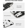 image:imageBOSTANTEN Small Wallet For Women RFID Leather Credit Card Holder Slim Wristlet Keychain Wallet With Zipper PocketRWhite Cow Print