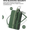 image:imageBOSTANTEN Small Wallet RFID Minimalist Zip ID Case Wallet with Lanyard Keychain Water Resistant Card Wallets for Women amp Men BlackGreen