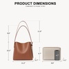 image:imageBOSTANTEN Suede Bucket Bag for Women Ladies Shoulder Purse with Adjustable Strap Handbag with Inner Pouch for Work TravelBrown