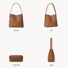 image:imageBOSTANTEN Suede Bucket Bag for Women Ladies Shoulder Purse with Adjustable Strap Handbag with Inner Pouch for Work TravelSuede Brown