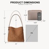 image:imageBOSTANTEN Suede Bucket Bag for Women Ladies Shoulder Purse with Adjustable Strap Handbag with Inner Pouch for Work TravelSuede Brown