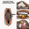 image:imageBOSTANTEN Suede Bucket Bag for Women Ladies Shoulder Purse with Adjustable Strap Handbag with Inner Pouch for Work TravelSuede Brown