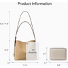 image:imageBOSTANTEN Suede Bucket Bag for Women Ladies Shoulder Purse with Adjustable Strap Handbag with Inner Pouch for Work TravelTan