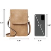 image:imageBOSTANTEN Vegan Leather Crossbody Bags for Women Designer Cell Phone Bag Wallet Purses Adjustable StrapA07camel Brown