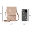 image:imageBOSTANTEN Vegan Leather Crossbody Bags for Women Designer Cell Phone Bag Wallet Purses Adjustable StrapA08pale Brown