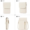 image:imageBOSTANTEN Vegan Leather Crossbody Bags for Women Designer Cell Phone Bag Wallet Purses Adjustable StrapB01pebble Beigewhite