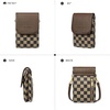 image:imageBOSTANTEN Vegan Leather Crossbody Bags for Women Designer Cell Phone Bag Wallet Purses Adjustable StrapCheckered Coffee