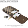 image:imageBOSTANTEN Vegan Leather Crossbody Bags for Women Designer Cell Phone Bag Wallet Purses Adjustable StrapCheckered Coffee