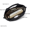 image:imageBOSTANTEN Vegan Leather Purses for Women Soft Top Handle Satchel Crossbody Zipper Handbag with Detachable Shoulder StrapBlack