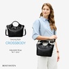 image:imageBOSTANTEN Vegan Leather Purses for Women Soft Top Handle Satchel Crossbody Zipper Handbag with Detachable Shoulder StrapBlack