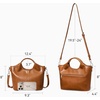 image:imageBOSTANTEN Vegan Leather Purses for Women Soft Top Handle Satchel Crossbody Zipper Handbag with Detachable Shoulder StrapBrown