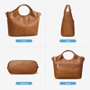 image:imageBOSTANTEN Vegan Leather Purses for Women Soft Top Handle Satchel Crossbody Zipper Handbag with Detachable Shoulder StrapBrown