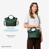 image:imageBOSTANTEN Vegan Leather Purses for Women Soft Top Handle Satchel Crossbody Zipper Handbag with Detachable Shoulder StrapDark Green