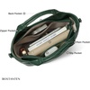 image:imageBOSTANTEN Vegan Leather Purses for Women Soft Top Handle Satchel Crossbody Zipper Handbag with Detachable Shoulder StrapDark Green