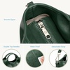 image:imageBOSTANTEN Vegan Leather Purses for Women Soft Top Handle Satchel Crossbody Zipper Handbag with Detachable Shoulder StrapDark Green