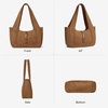 image:imageBOSTANTEN Vintage Shoulder Bag for Women Suede Leather Tote Bag Ladies Lightweight Dumpling Handbag for Work Date TravelSuede Brown