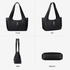 image:imageBOSTANTEN Vintage Shoulder Bag for Women Suede Leather Tote Bag Ladies Lightweight Dumpling Handbag for Work Date TravelVegan Leather Black