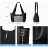 image:imageBOSTANTEN Vintage Shoulder Bag for Women Suede Leather Tote Bag Ladies Lightweight Dumpling Handbag for Work Date TravelVegan Leather Black