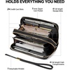 image:imageBOSTANTEN Wallets for Women Leather RFID Double Zipper Around Credit Card Holder Large Capacity Wristlet Clutch WalletBlack