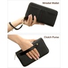 image:imageBOSTANTEN Wallets for Women Leather RFID Double Zipper Around Credit Card Holder Large Capacity Wristlet Clutch WalletBlack