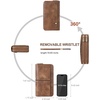 image:imageBOSTANTEN Wallets for Women Leather RFID Double Zipper Around Credit Card Holder Large Capacity Wristlet Clutch WalletBrown