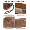 image:imageBOSTANTEN Wallets for Women Leather RFID Double Zipper Around Credit Card Holder Large Capacity Wristlet Clutch WalletBrown
