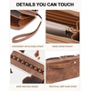 image:imageBOSTANTEN Wallets for Women Leather RFID Double Zipper Around Credit Card Holder Large Capacity Wristlet Clutch WalletBrown Cow Print