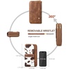 image:imageBOSTANTEN Wallets for Women Leather RFID Double Zipper Around Credit Card Holder Large Capacity Wristlet Clutch WalletBrown Cow Print