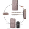 image:imageBOSTANTEN Wallets for Women Leather RFID Double Zipper Around Credit Card Holder Large Capacity Wristlet Clutch WalletPurple