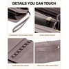 image:imageBOSTANTEN Wallets for Women Leather RFID Double Zipper Around Credit Card Holder Large Capacity Wristlet Clutch WalletPurple
