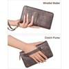 image:imageBOSTANTEN Wallets for Women Leather RFID Double Zipper Around Credit Card Holder Large Capacity Wristlet Clutch WalletTcoffee