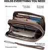 image:imageBOSTANTEN Wallets for Women Leather RFID Double Zipper Around Credit Card Holder Large Capacity Wristlet Clutch WalletTcoffee