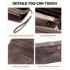 image:imageBOSTANTEN Wallets for Women Leather RFID Double Zipper Around Credit Card Holder Large Capacity Wristlet Clutch WalletTcoffee