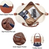 image:imageBOSTANTEN Weekender Bags for Women Leather Duffle Bag for Travel Overnight Duffel Carry on Large Tote with Trolley Sleeve and Luggage TagBeigeBrown