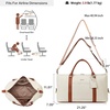image:imageBOSTANTEN Weekender Bags for Women Leather Duffle Bag for Travel Overnight Duffel Carry on Large Tote with Trolley Sleeve and Luggage TagBeigeBrown