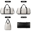 image:imageBOSTANTEN Weekender Bags for Women Leather Duffle Bag for Travel Overnight Duffel Carry on Large Tote with Trolley Sleeve and Luggage TagWhite  Black