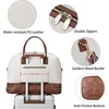 image:imageBOSTANTEN Weekender Bags for Women Leather Travel Duffle Bag Carry On Large Tote Duffel with Shoe Compartment and Trolley Sleeve0Beige with Brown