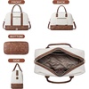 image:imageBOSTANTEN Weekender Bags for Women Leather Travel Duffle Bag Carry On Large Tote Duffel with Shoe Compartment and Trolley Sleeve0Beige with Brown