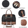 image:imageBOSTANTEN Weekender Bags for Women Leather Travel Duffle Bag Carry On Large Tote Duffel with Shoe Compartment and Trolley Sleeve0Black with Brown