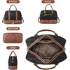 image:imageBOSTANTEN Weekender Bags for Women Leather Travel Duffle Bag Carry On Large Tote Duffel with Shoe Compartment and Trolley Sleeve0Black with Brown