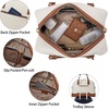 image:imageBOSTANTEN Weekender Bags for Women Leather Travel Duffle Bag Carry On Large Tote Duffel with Shoe Compartment and Trolley SleeveABeigeBrown