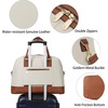 image:imageBOSTANTEN Weekender Bags for Women Leather Travel Duffle Bag Carry On Large Tote Duffel with Shoe Compartment and Trolley SleeveABeigeBrown