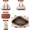 image:imageBOSTANTEN Weekender Bags for Women Leather Travel Duffle Bag Carry On Large Tote Duffel with Shoe Compartment and Trolley SleeveABeigeBrown