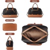 image:imageBOSTANTEN Weekender Bags for Women Leather Travel Duffle Bag Carry On Large Tote Duffel with Shoe Compartment and Trolley SleeveBBlackBrown