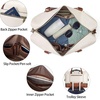 image:imageBOSTANTEN Weekender Bags for Women Leather Travel Duffle Bag Carry On Overnight Duffel with Shoe CompartmentABeigeBrown