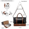 image:imageBOSTANTEN Weekender Bags for Women Leather Travel Duffle Bag Carry On Overnight Duffel with Shoe CompartmentABlackBrown
