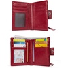 image:imageBOSTANTEN Women Leather Wallet RFID Blocking Bifold Zipper Pocket Wallet Card Case Purse with ID Window1awine red