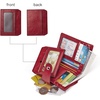 image:imageBOSTANTEN Women Leather Wallet RFID Blocking Bifold Zipper Pocket Wallet Card Case Purse with ID Window1awine red
