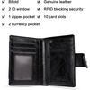 image:imageBOSTANTEN Women Leather Wallet RFID Blocking Bifold Zipper Pocket Wallet Card Case Purse with ID Window1black